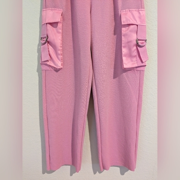 Beach Riot Pink Jersey Knit High Rise Range Cargo Pants Relaxed Lounge Barbie - Picture 7 of 10